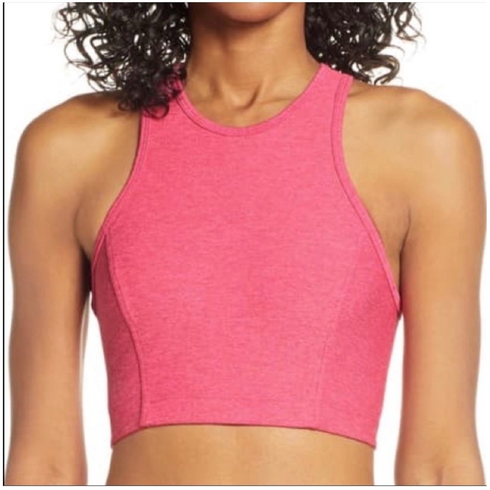 Outdoor Voices TechSweat Crop Top Pink Heather High Neck Racerback Tank XS